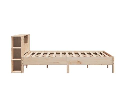 Cama con estantería sin colchón madera maciza de pino 200x200cm