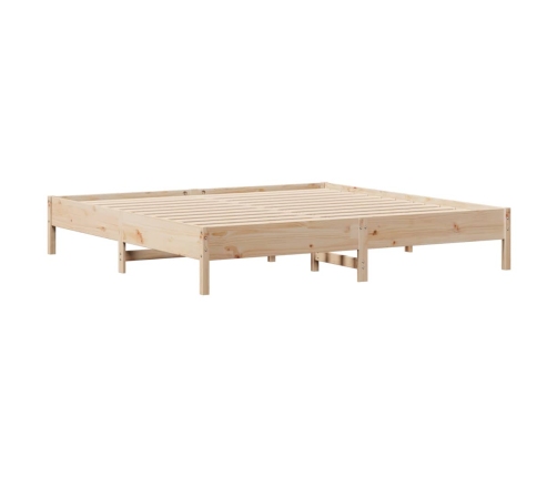 Cama con estantería sin colchón madera maciza de pino 200x200cm