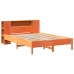 Cama con estantería sin colchón madera maciza marrón 160x200 cm