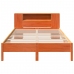 Cama con estantería sin colchón madera maciza marrón 160x200 cm