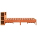 Cama con estantería sin colchón madera maciza marrón 160x200 cm