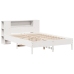 Cama con estantería sin colchón madera maciza blanca 120x200 cm