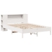 Cama con estantería sin colchón madera maciza blanca 140x190 cm