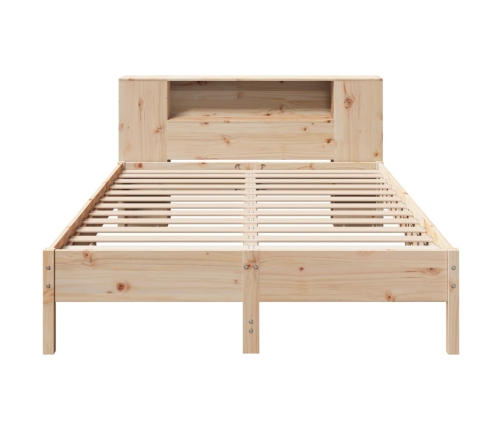 Cama con estantería sin colchón madera maciza de pino 120x190cm