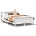 Cama con estantería sin colchón madera maciza blanca 120x190 cm