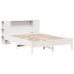 Cama con estantería sin colchón madera maciza blanca 120x190 cm
