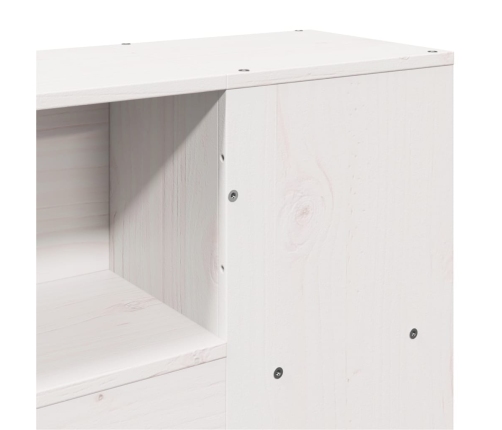 Cama con estantería sin colchón madera maciza blanca 120x190 cm