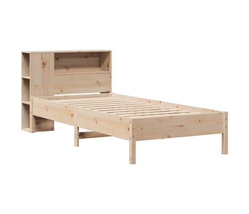 Cama con estantería sin colchón madera maciza de pino 100x200cm