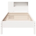 Cama con estantería sin colchón madera maciza blanco 90x200 cm