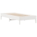 Cama con estantería sin colchón madera maciza blanco 90x200 cm