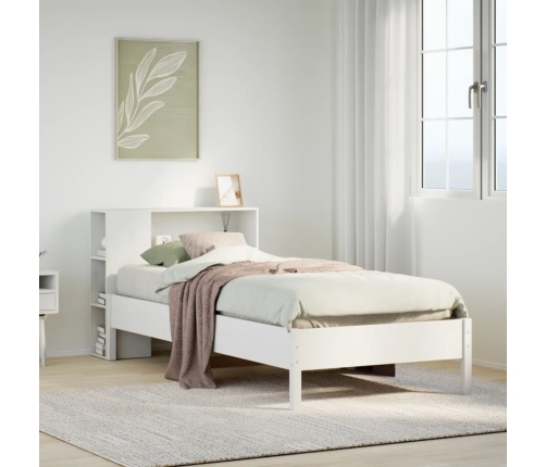 Cama con estantería sin colchón madera maciza de pino 90x190 cm