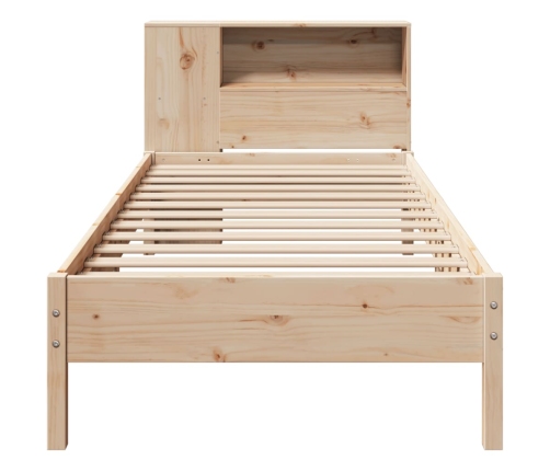 Cama con estantería sin colchón madera maciza de pino 75x190 cm