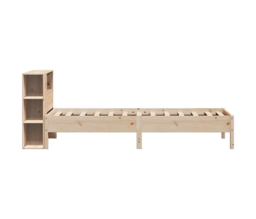 Cama con estantería sin colchón madera maciza de pino 75x190 cm