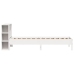 Cama con estantería sin colchón madera maciza blanca 75x190 cm