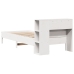 Cama con estantería sin colchón madera maciza blanca 75x190 cm
