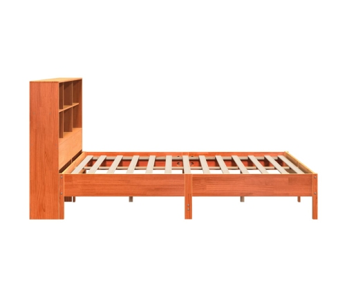 Cama con estantería sin colchón madera maciza marrón 180x200cm