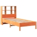 Cama con estantería sin colchón madera maciza marrón 100x200 cm
