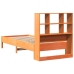 Cama con estantería sin colchón madera maciza marrón 100x200 cm