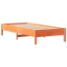 Cama con estantería sin colchón madera maciza marrón 100x200 cm