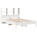 Cama con estantería sin colchón madera maciza blanca 140x190 cm