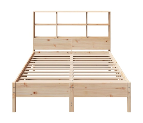 Cama con estantería sin colchón madera maciza de pino 120x190cm