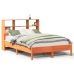 Cama con estantería sin colchón madera maciza marrón 120x190 cm