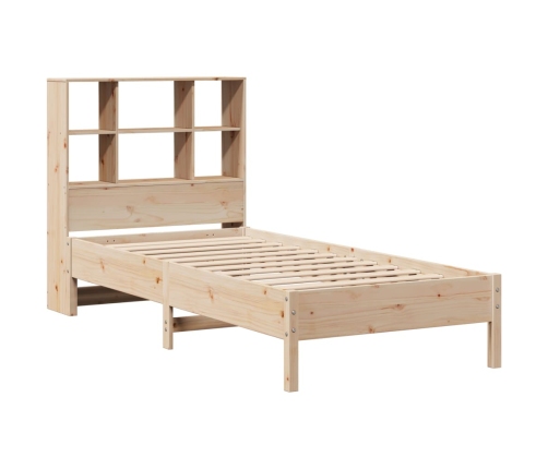 Cama con estantería sin colchón madera maciza de pino 90x190 cm