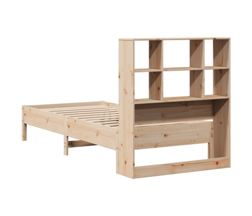 Cama con estantería sin colchón madera maciza de pino 90x190 cm