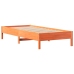 Cama con estantería sin colchón madera maciza marrón 90x190 cm