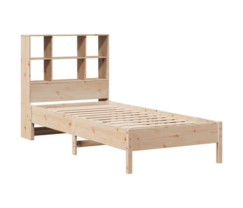 Cama con estantería sin colchón madera maciza de pino 75x190 cm