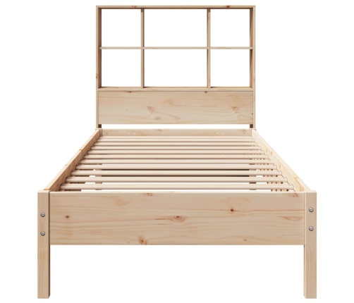 Cama con estantería sin colchón madera maciza de pino 75x190 cm