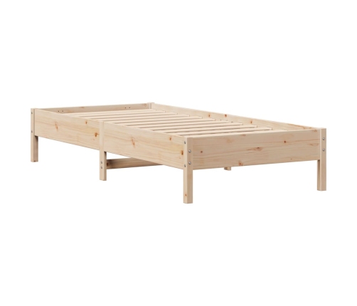 Cama con estantería sin colchón madera maciza de pino 75x190 cm