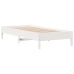 Cama con estantería sin colchón madera maciza blanca 75x190 cm