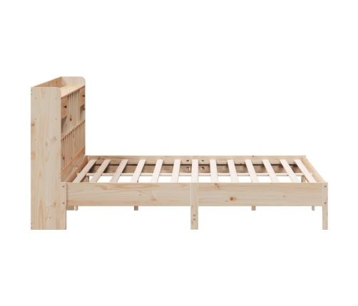 Cama con estantería sin colchón madera maciza de pino 200x200cm