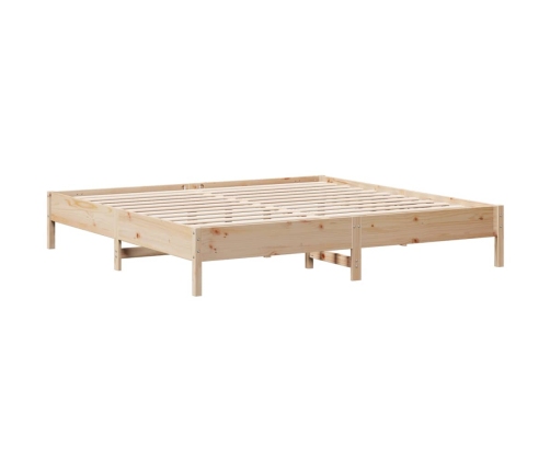 Cama con estantería sin colchón madera maciza de pino 200x200cm