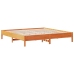 Cama con estantería sin colchón madera maciza marrón 200x200 cm