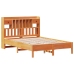 Cama con estantería sin colchón madera maciza marrón 150x200 cm