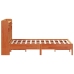 Cama con estantería sin colchón madera maciza marrón 150x200 cm