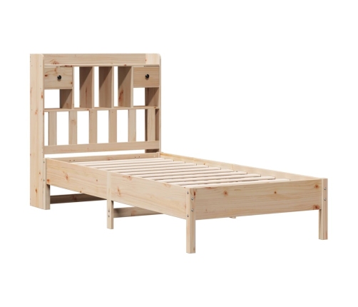 Cama con estantería sin colchón madera maciza de pino 100x200cm