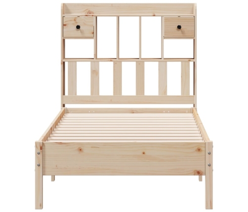 Cama con estantería sin colchón madera maciza de pino 100x200cm