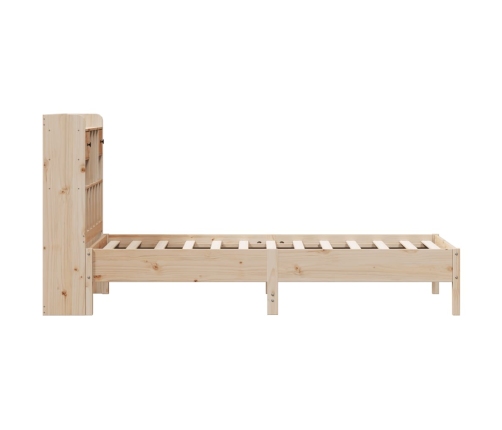 Cama con estantería sin colchón madera maciza de pino 100x200cm