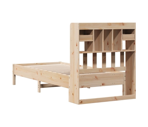 Cama con estantería sin colchón madera maciza de pino 100x200cm