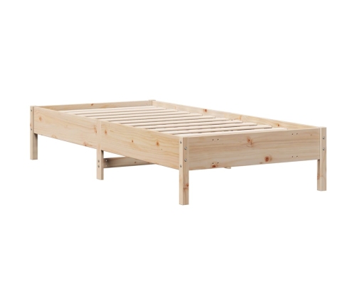 Cama con estantería sin colchón madera maciza de pino 90x200 cm