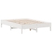 Cama con estantería sin colchón madera maciza blanca 140x190 cm