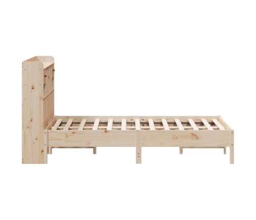 Cama con estantería sin colchón madera maciza de pino 135x190cm