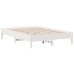 Cama con estantería sin colchón madera maciza blanca 135x190 cm