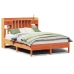 Cama con estantería sin colchón madera maciza marrón 120x190 cm