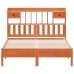 Cama con estantería sin colchón madera maciza marrón 120x190 cm