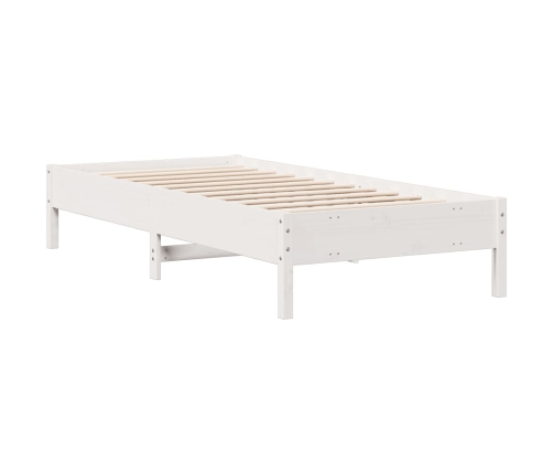 Cama con estantería sin colchón madera maciza de pino 90x190 cm