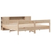 Cama con estantería sin colchón madera maciza de pino 200x200cm